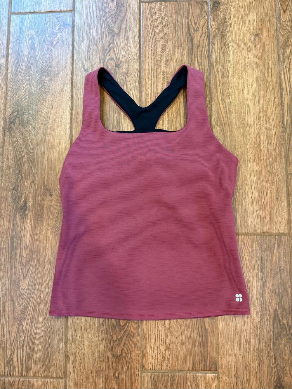 Sweaty Betty Women’s Maroon/Black Padded Racerback Tank Size M
